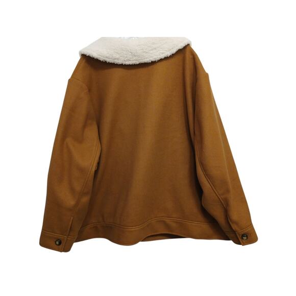 Old Navy Coat Plus Size 4X Rust Brown Wool Sherpa Collar Preppy Equestrian Boho - Picture 5 of 13